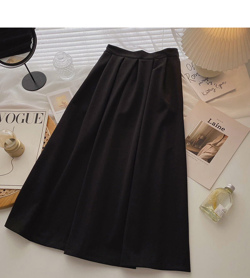 Retro High Waist slim A-line skirt  5781