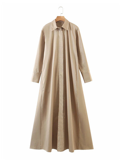 Light mature style skirt, slim waist, medium length shirt skirt  7123