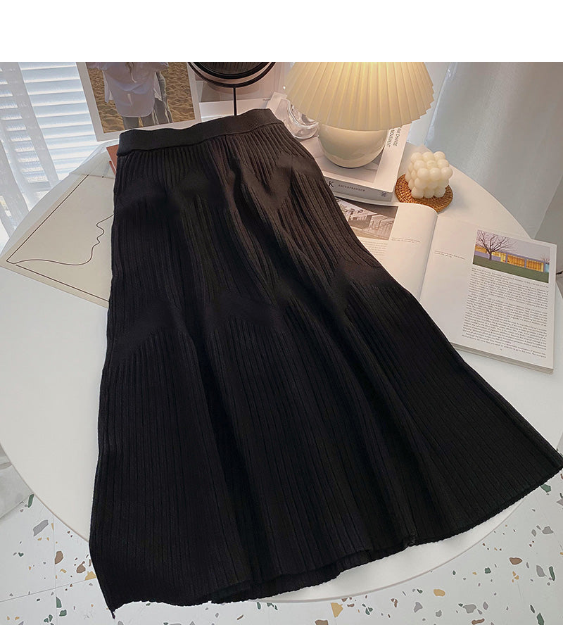 Korean minority design thread knitted high waist skirt  5767