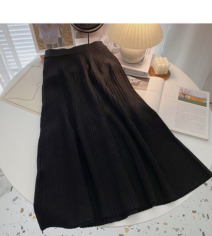 Korean minority design thread knitted high waist skirt  5767