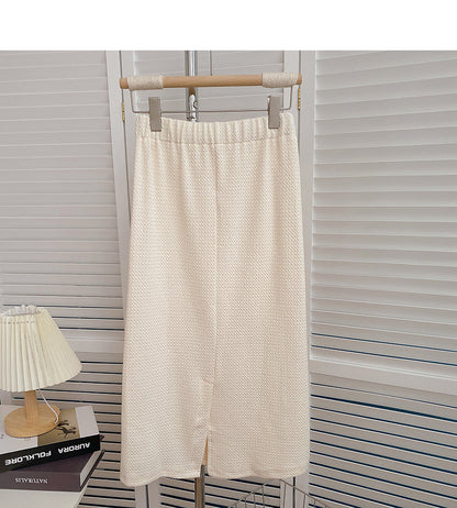 Elastic and versatile fashion temperament, thin split A-line skirt  5827