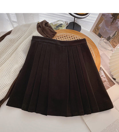 New Korean style temperament aging small man a-word high waist thin skirt  5529