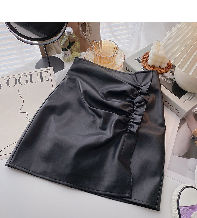Korean fashion versatile pleated slim A-line skirt  5578