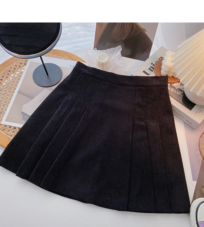 New Korean retro solid half skirt  5397