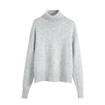 Simple style loose lazy stand collar sweater  7529