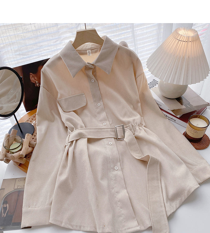 Korean style waistband lace up long sleeve top  6340