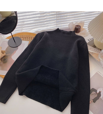 Versatile simple Pullover long sleeve bottomed top  6623