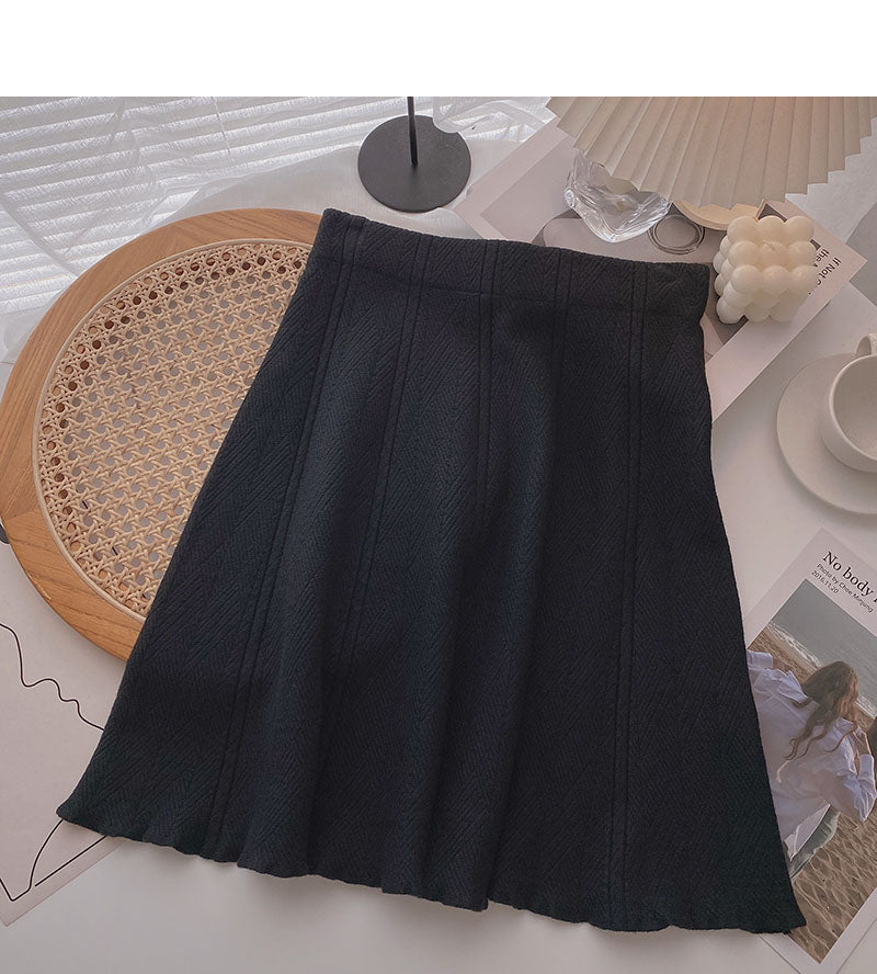 Korean casual and versatile, slim A-shaped skirt  5714