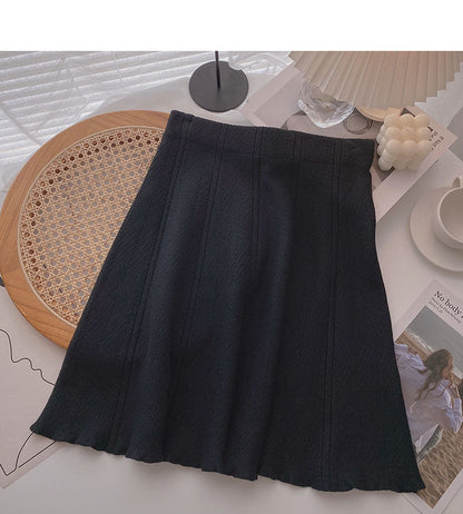 Korean casual and versatile, slim A-shaped skirt  5714