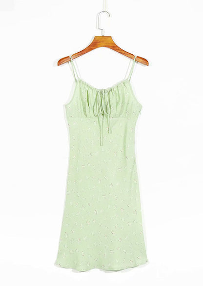 Small fresh wave dot print dress high waist suspender skirt  7067