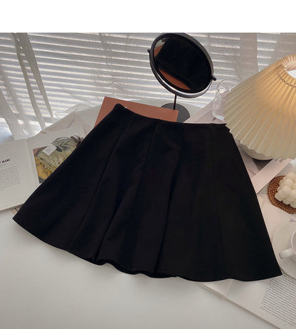 New Korean fashion age reducing versatile ins high waist pleated skirt 5409