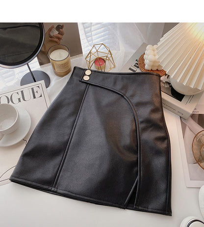 New Korean style irregular small split A-shaped bag hip skirt  5573