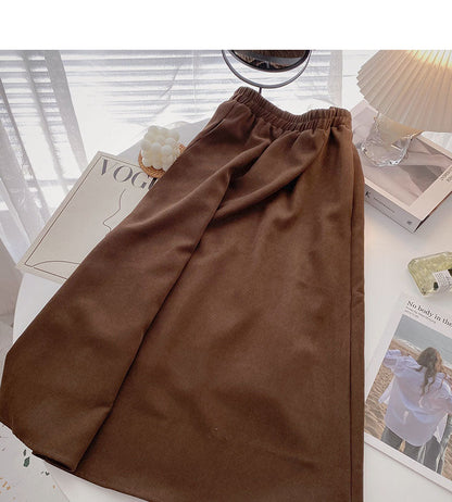 Solid color casual and versatile lazy A-shaped dress  5712