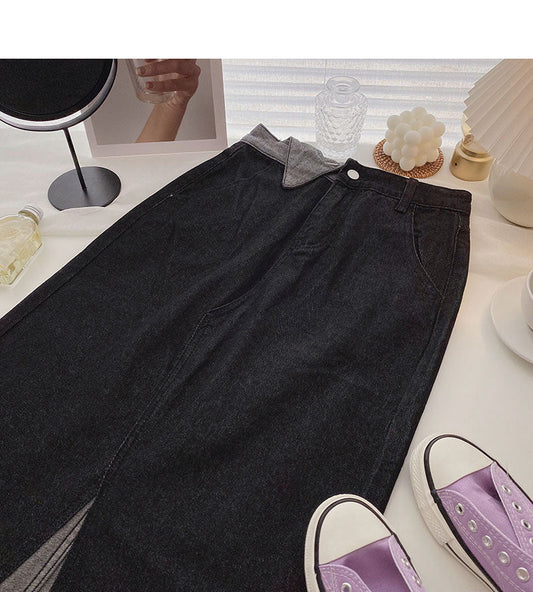 Korean minority design split high waist fashion A-line skir 5723