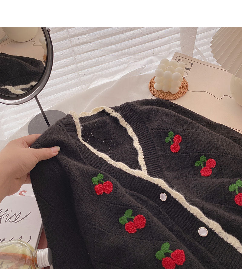 Korean V-neck Lace Long Sleeve Top  5867