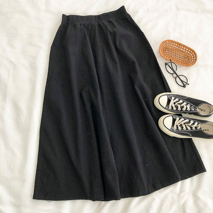 New Korean version Harajuku BF port style retro tooling medium length skirt  5672