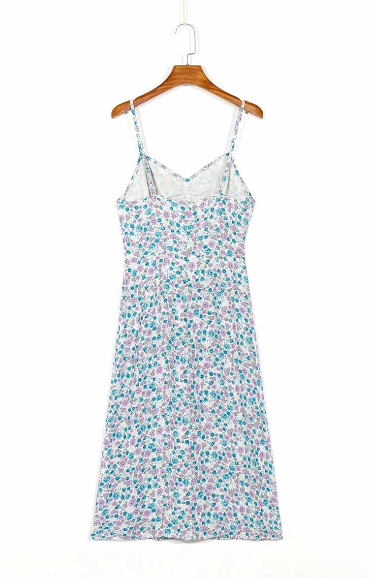 Vintage Floral strapless dress  7068