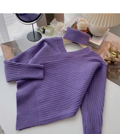 Slim design V-neck hanging neck temperament top fashion  6180