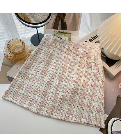 Korean version of high waist A-shaped skirt with thin and age reducing  5642