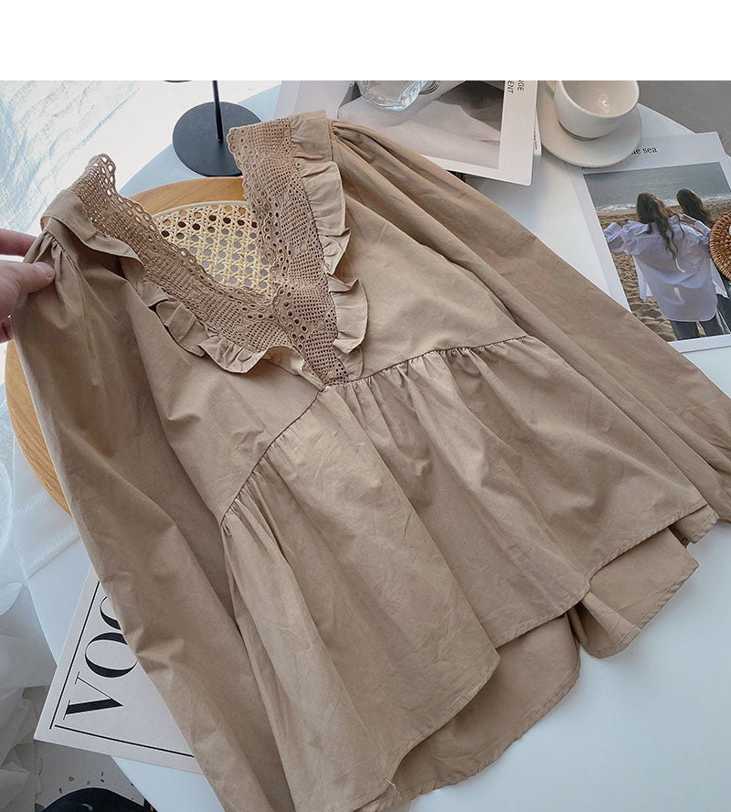 New top women's Korean design French doll shirt  6275