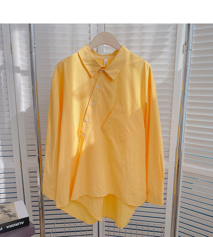 Korean design irregular thin loose long sleeved cardigan top  6405