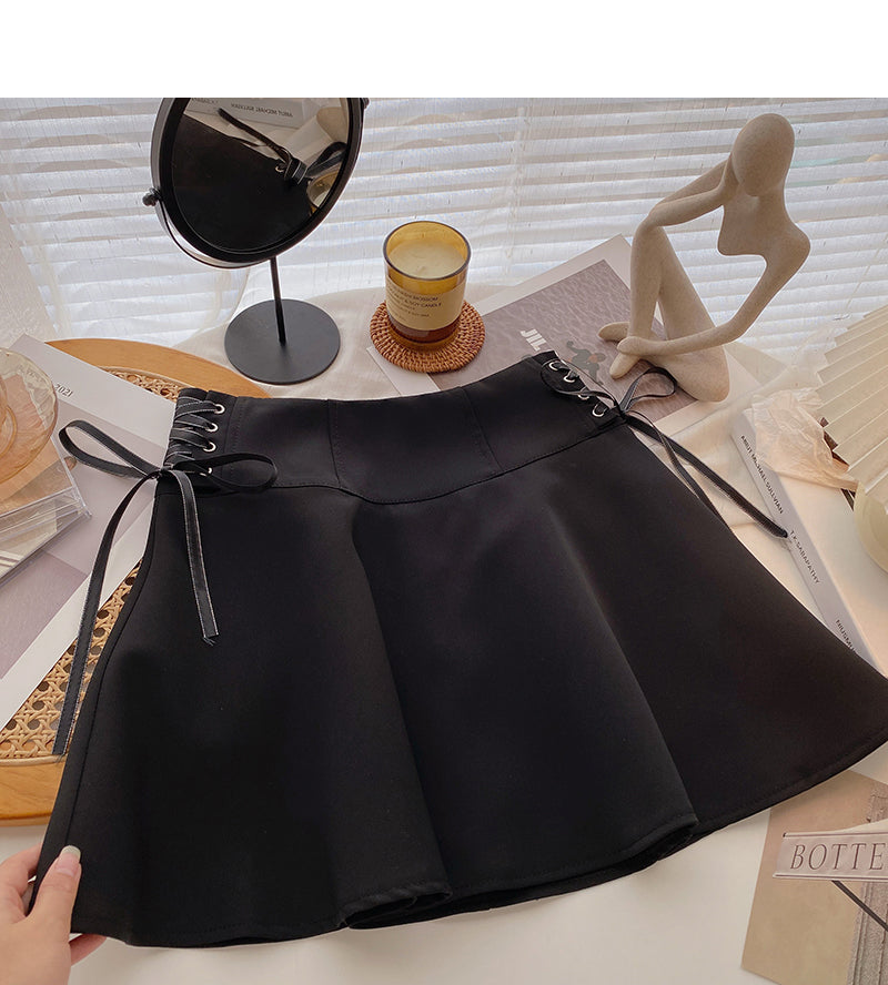 Korean side strap design, slim high waist skirt  5636