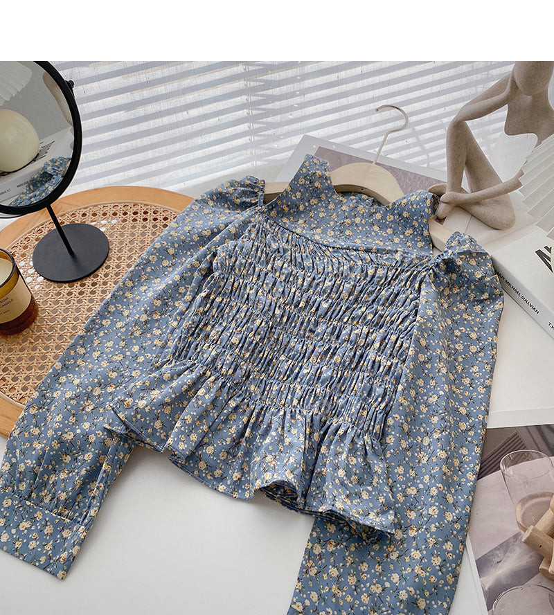 Korean retro hanging neck hollow off shoulder slim fitting top  6373