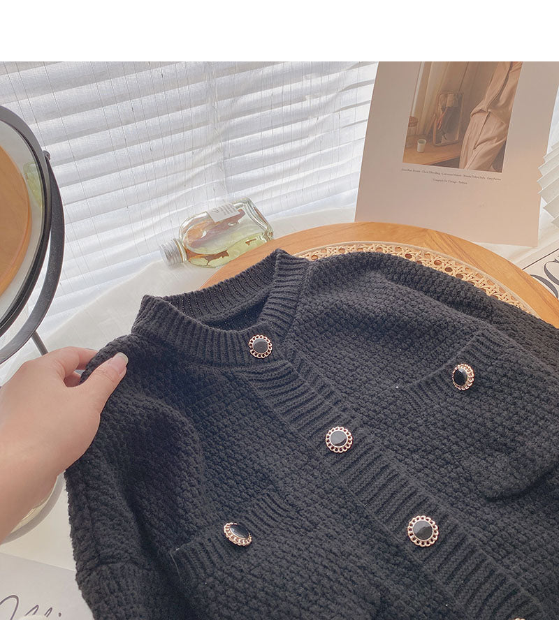 Korean retro loose short round neck top  5877