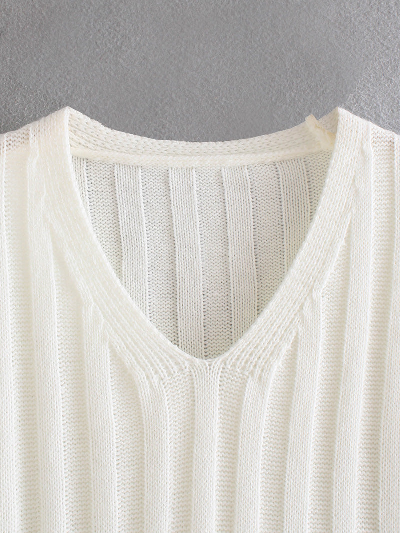 Lazy style retro versatile short Pullover Sweater Top  7519