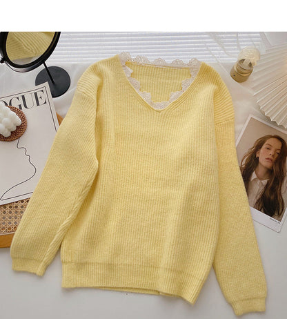 Korean sweet design loose long sleeve top  5961