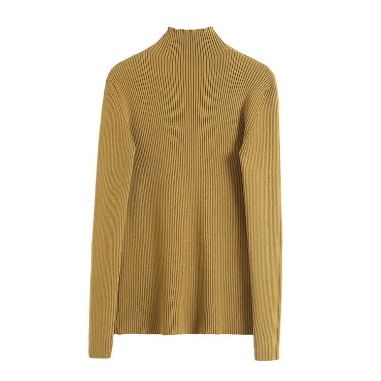 Simple basic versatile half high neck sweater  7527