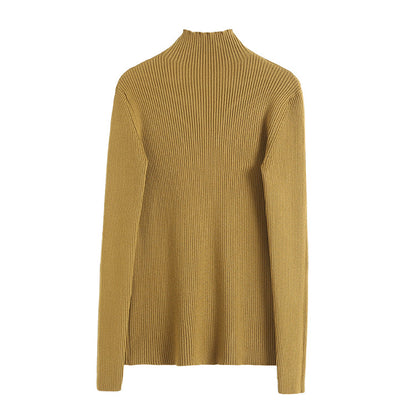 Simple basic versatile half high neck sweater  7527
