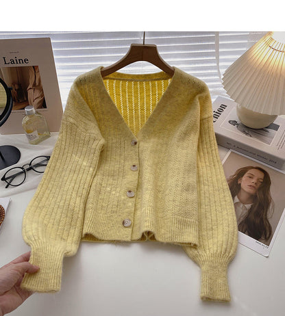 Flared sleeve solid sweater slim long sleeve sweater  6648