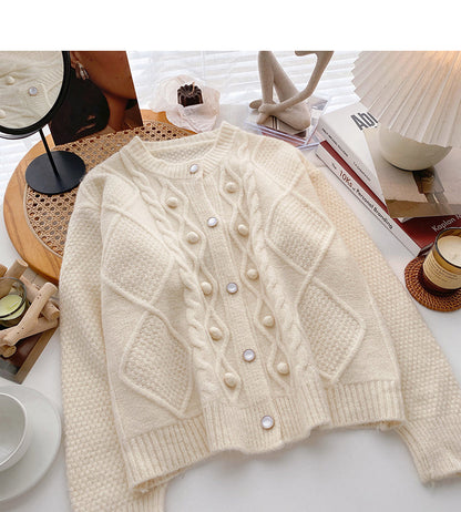 Korean style retro solid color top design sweater  5991