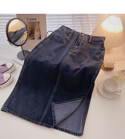 A-line skirt with new Korean side split design  5719