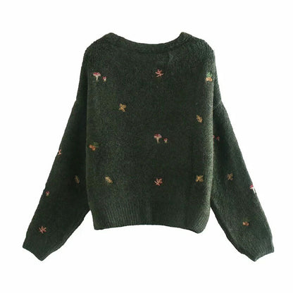 Simple and versatile aging Knitted Top Pullover  7217