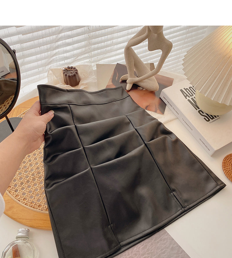 New Korean minority fashion pleated and split A-line skirt  5637