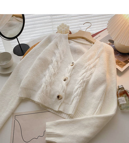 New Korean long sleeve short slim top  5981