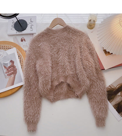 Korean soft waxy lazy and versatile long sleeve Pullover Top  5952