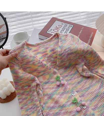 Korean slim warm long sleeve V-Neck Sweater Coat  5852