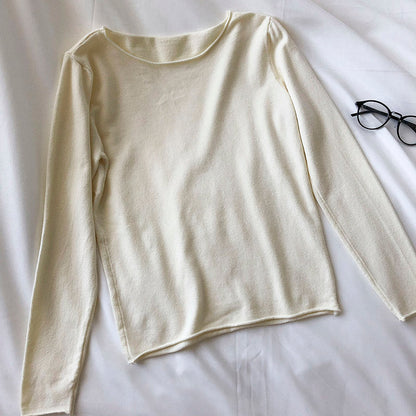 Solid basic bottomed t-shirt t-shirt t-shirt  6470