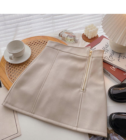 Korean irregular design zipper Hip Wrap Skirt  5517