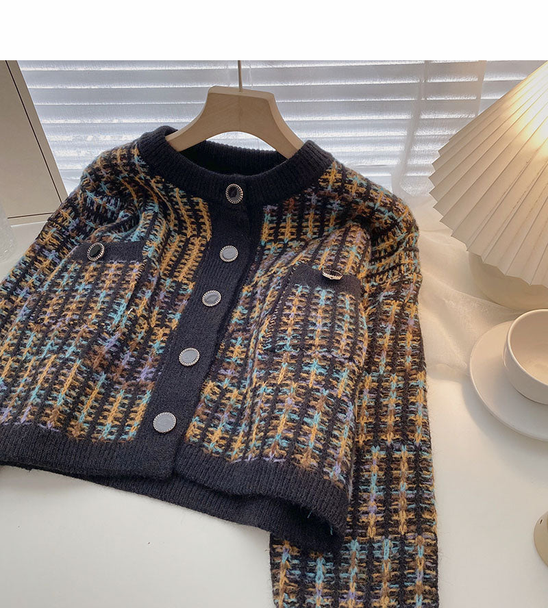 Design casual retro contrast coat  5890