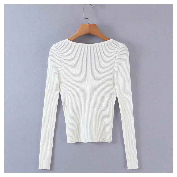 V-neck pleated Bottomwear women's fit and slim knit  7228