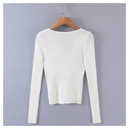 V-neck pleated Bottomwear women's fit and slim knit  7228