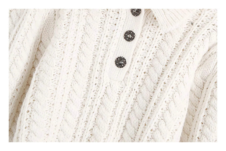 Vintage twist sweater hollowed out eight strand knitted sweater  7172