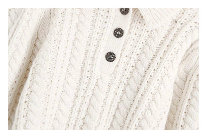 Vintage twist sweater hollowed out eight strand knitted sweater  7172
