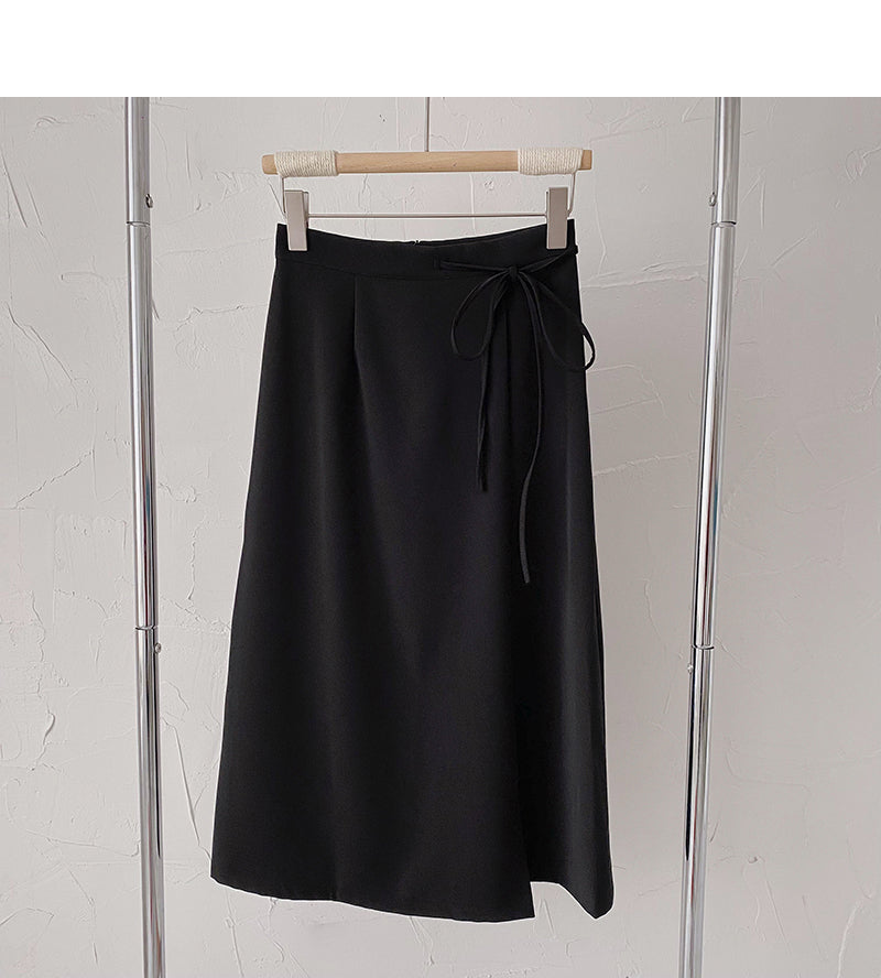 Korean minority design bandage high waist hanging skirt  5829