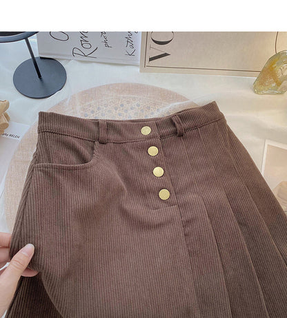 Slim design high waist A-line skirt  5653