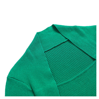 Sweet cool Spice Girl retro square collar chic sweater  7203